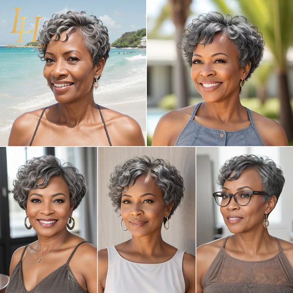 Best Seller Wigs | Salt and Pepper Wigs | Grey Wigs for Older Ladies – LinktoHair 广告素材