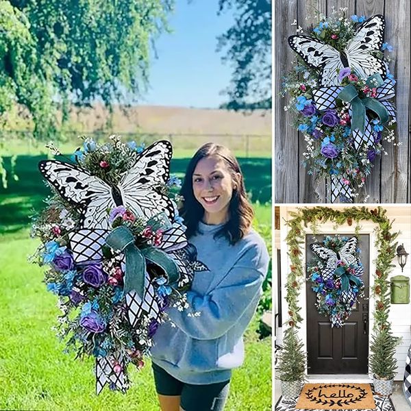 ⏰50% OFF ONLY TODAY🔥Handmade Rose Butterfly Wreath ad creative