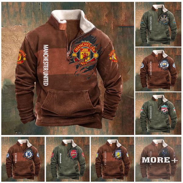 EPL & EFL Meander Scrape Half Zip Fur Collar Hoodie 0507 - AllFanZone 广告素材