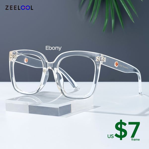 Ebony Square Crystal Frame Glasses | Zeelool Optical 广告素材