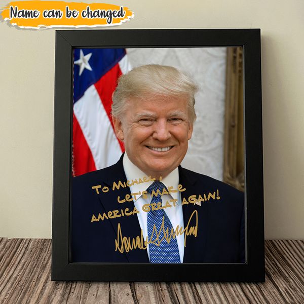 President Donald Trump Signed Photo Print Autographed Name Customized - RWB Zone 广告素材
