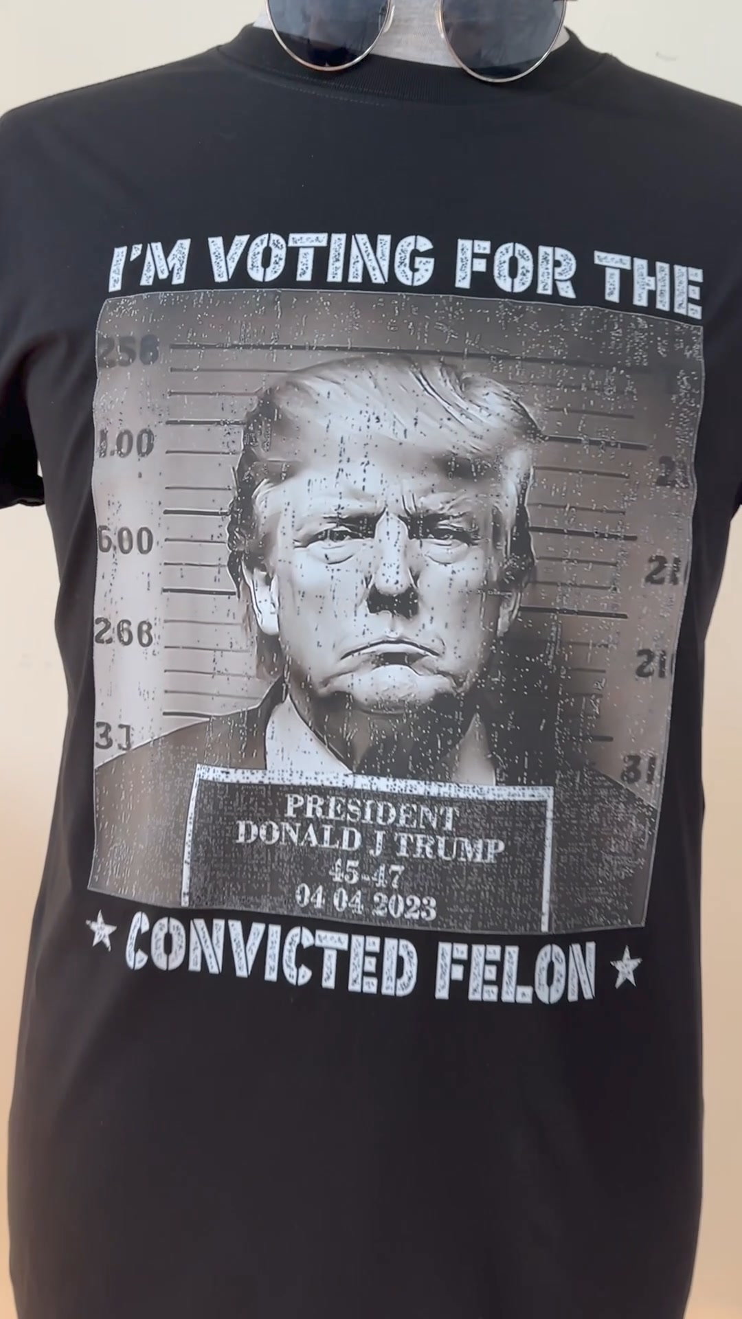 Trump 2024 T-Shirt - I'm Voting For The Convicted Felon Shirt - RWB Zone ad creative