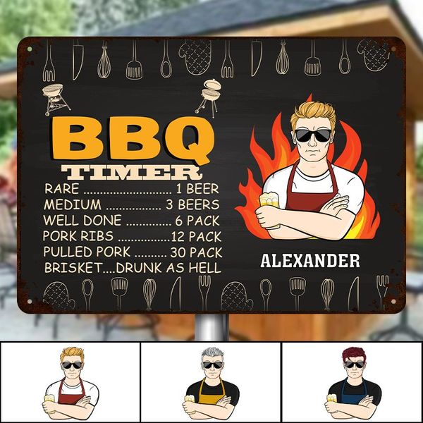 Dad's BBQ Timer - Personalized Custom Classic Camping Metal Signs - Gi – Thesunnyzone 广告素材