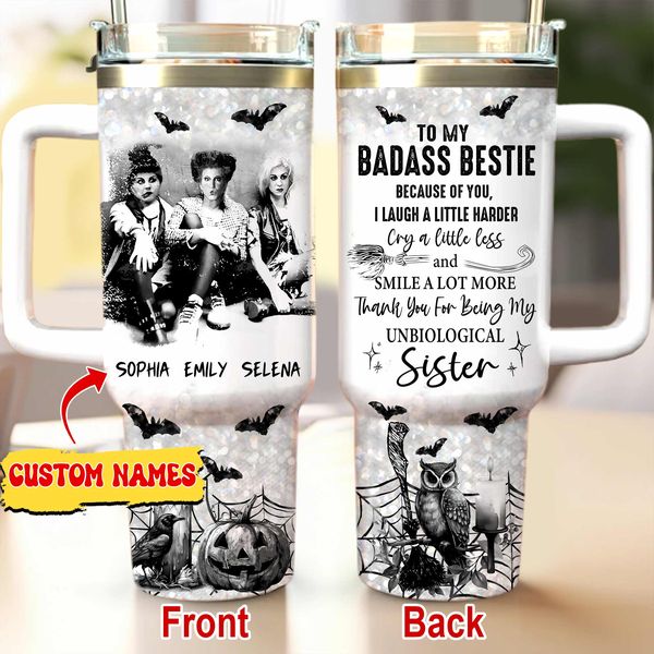 TO MY BADASS BESTIE - Tumbler 40oz - 01t0724 - FLUFFYM.COM