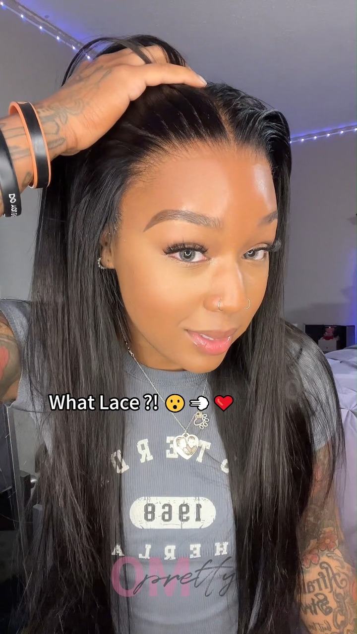 OhMyPretty Wear Go Glueless 9x6 Lace Straight Wig M Cap Super Natural 广告素材