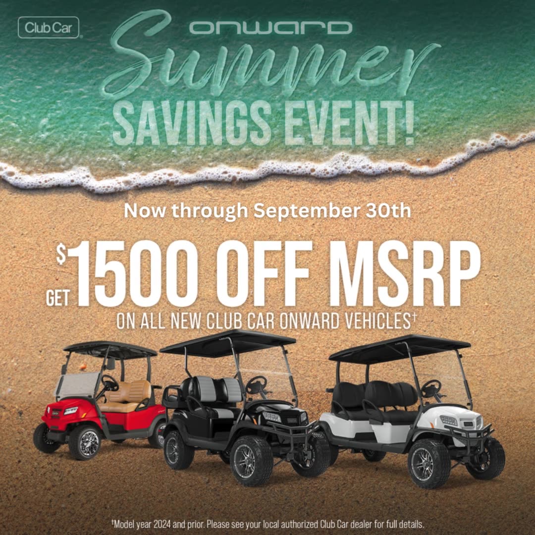 Onward Savings Event | Golf Cart Discount | Club Car 广告素材