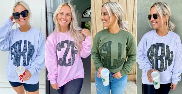 Monogrammed 'Camo' Big Print Crewneck Sweatshirt – United Monograms