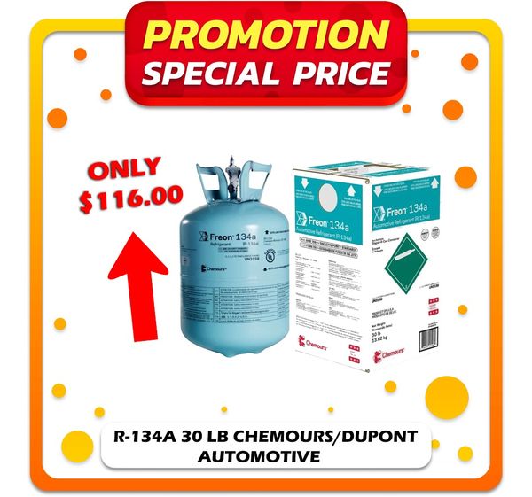 R-134A 30 LB CHEMOURS/DUPONT AUTOMOTIVE REFRIGERANT MADE IN USA 广告素材