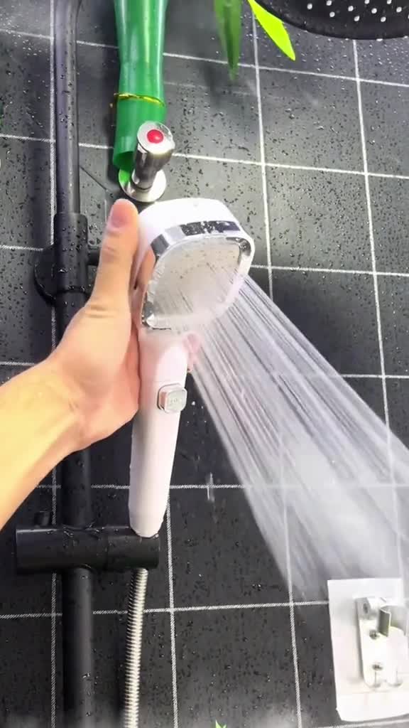 4-mode Handheld Pressurized Shower Head with Pause Switch