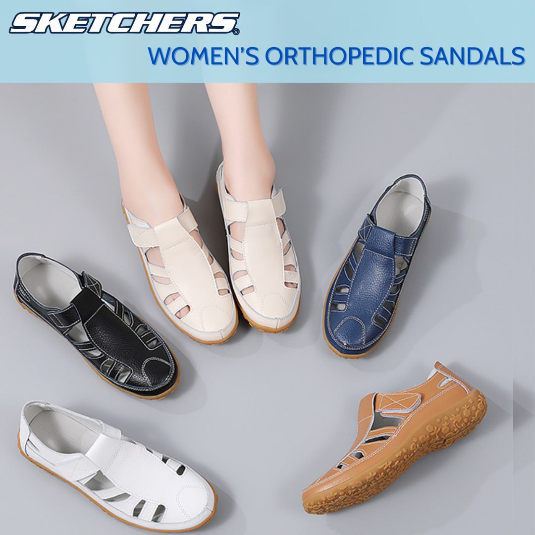 Women's retro flat genuine leather non-slip sandals, casual outdoor sandals