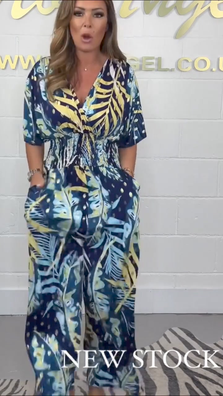 🌸Up to 40% off🔥Women's Summer Fashion Leaf Print Plus Size Bodysuit wi – whatyam 广告素材