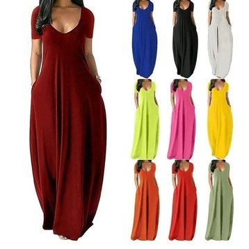 Solid Slant Pocket Cami Dress