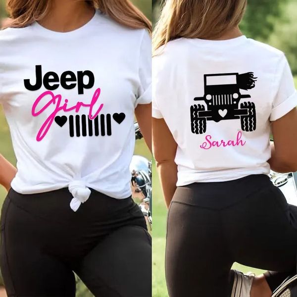 Jeep Girl Print T shirt Custom Name Jeep Lover Gift