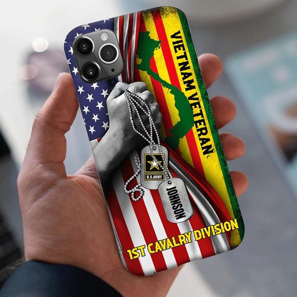 Personalized Name Vietnam Veteran Silicon Phone Case, Proudly Served Phone Case QFLT4230303 – Rosateestore 广告素材