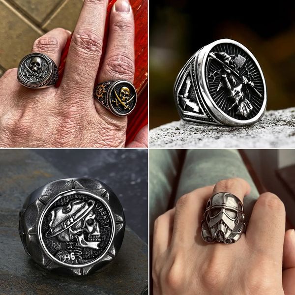 Silver Skull Rings for Men -Vrafi Jewelry 广告素材