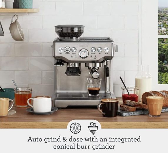 Breville Barista Express Espresso Machine BES870XL, Brushed Stainless Steel – High End Kitchen & Cooking Appliances | Brewmastermarket.com 广告素材