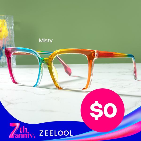 Misty Square Colorful Glasses | Zeelool Glasses 广告素材