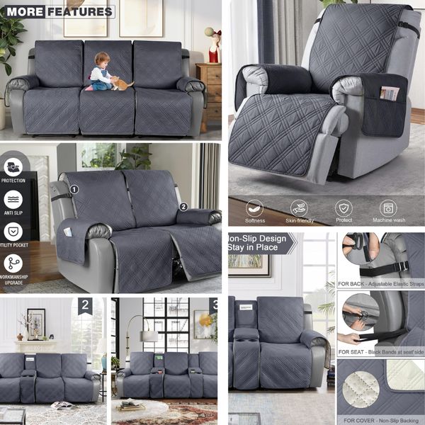 Recliner Sofa Slipcover Couch Covers for Couch, Pet Sofa Cover for Recliner Sofa, Washable Reclining Sofa Cover Furniture Protector with Elastic Straps – Createzlife 广告素材
