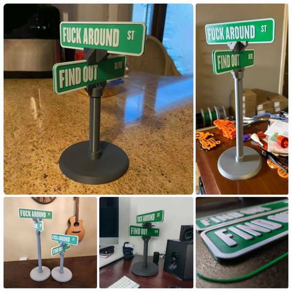 F Around/Find Out Street Sign Desk Decoration