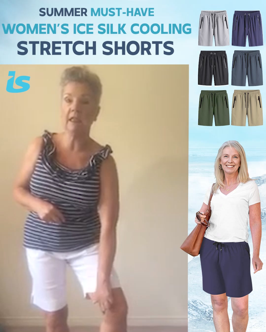 Icy Shorts - Last day 80% OFF - Unisex Ice Silk Stretch Quick-Dry Shorts 广告素材