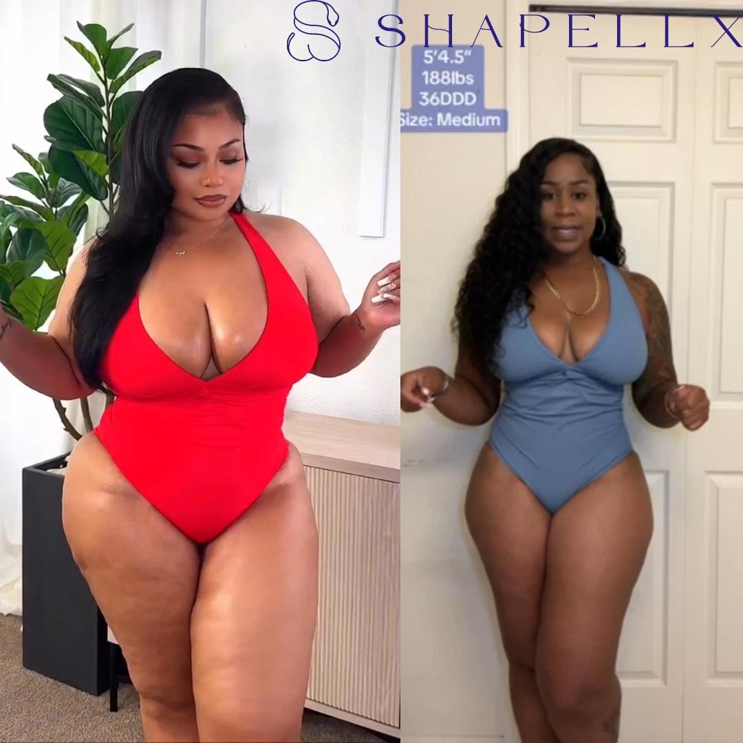 Smart Sculpt Ruched Twist-Front Shaping Swimsuit | SHAPELLX 广告素材