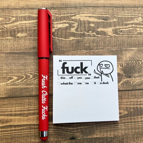🔥Last Day Promotion 50% OFF🔥 - 💝Fresh Outta Fucks Pad and Pen 广告素材