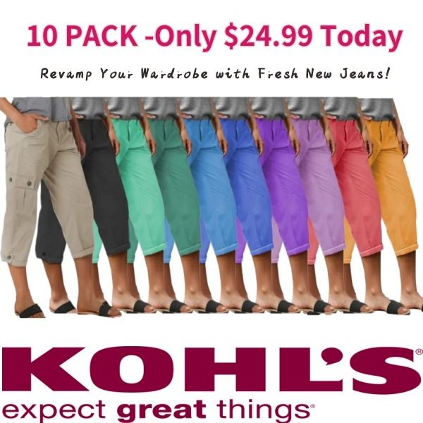 🔥Last day $24.99🔥Multi-pocket mid-rise cropped overalls - KOHLSHOP 广告素材