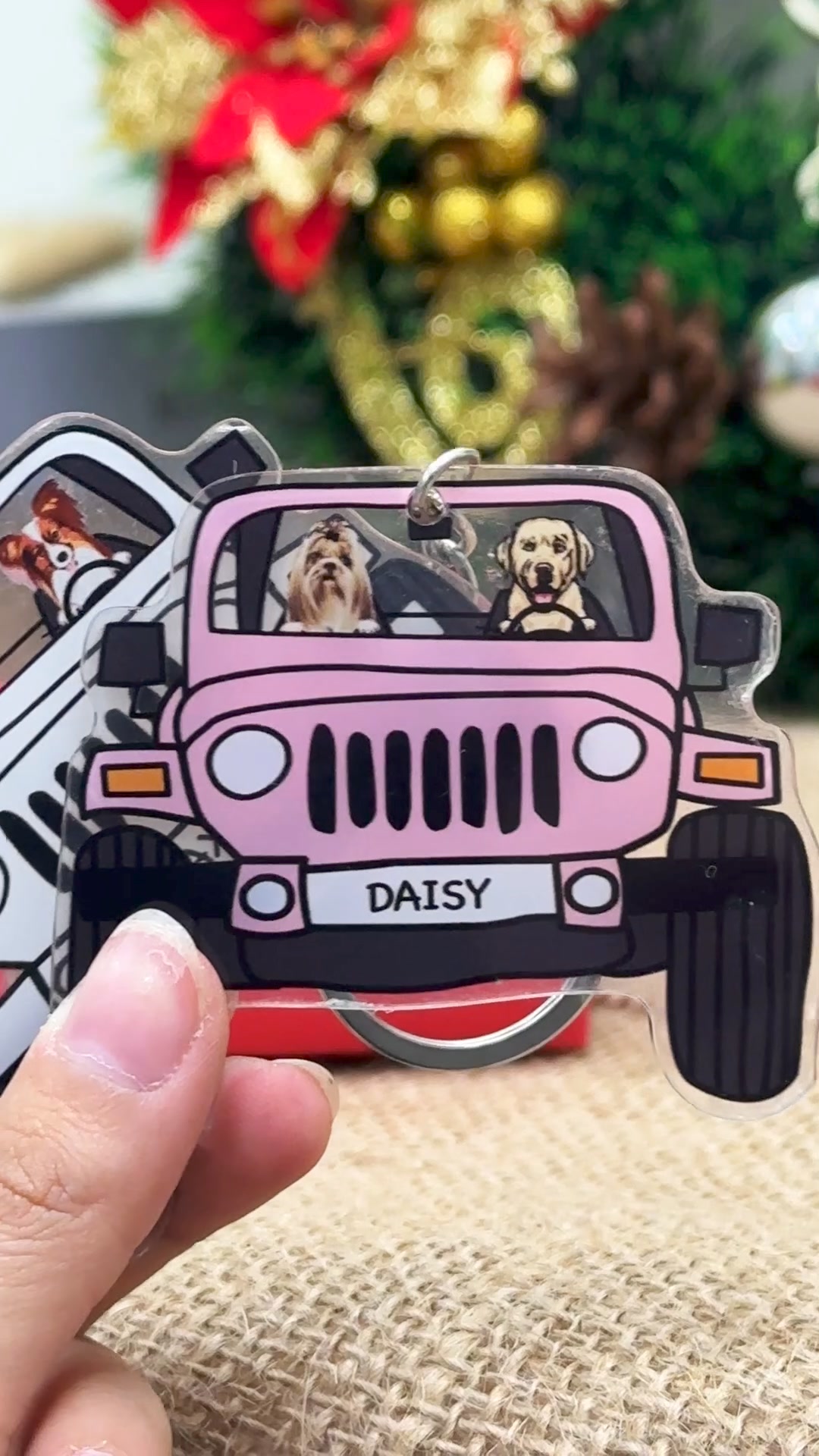 Customized Dog Keychain Double Sided Design Acrylic Keychain Car For P - GeckoCustom
