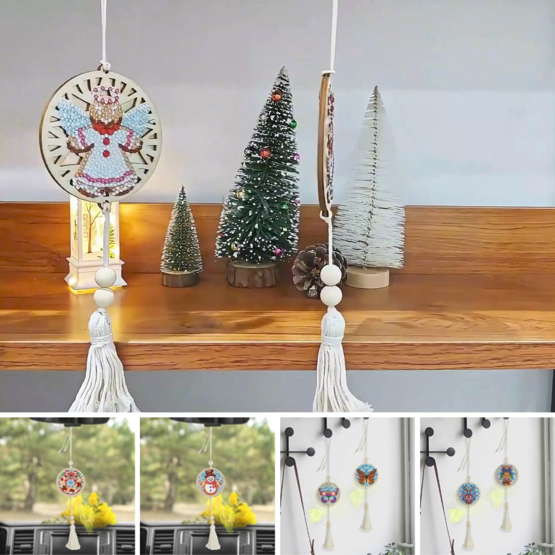 2pcs Mini DIY Diamond Painting Hanging Ornaments - Mushroom Elf