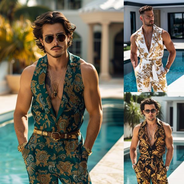 Baroque Sleeveless Jumpsuit 广告素材