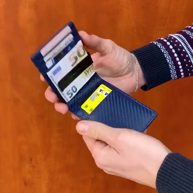 🔒RFID🔒Elegant Anti-Theft Leather Wallet for Business Men 广告素材
