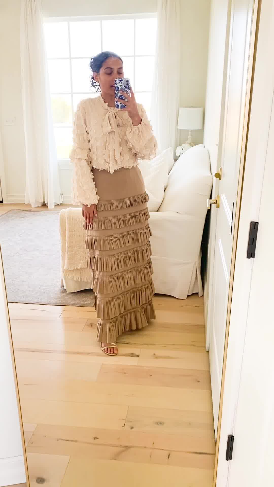 Touch of Flair Ruffle Skirt | Maxi Skirt for Women 广告素材