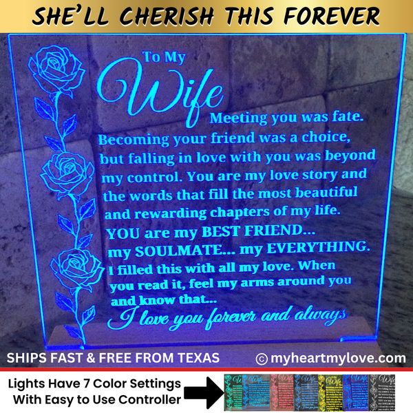 To My Wife "Meeting you was fate..." Acrylic Plaque (Best Seller With – My Heart My Love 广告素材