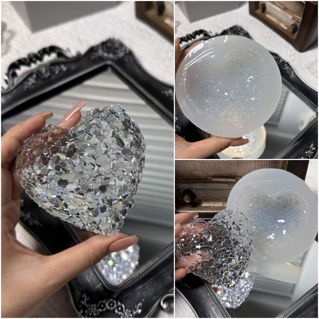 Handmade Heart Shaped Ultra Shiny Crystal Cluster Ornament Resin Mold – IntoResin