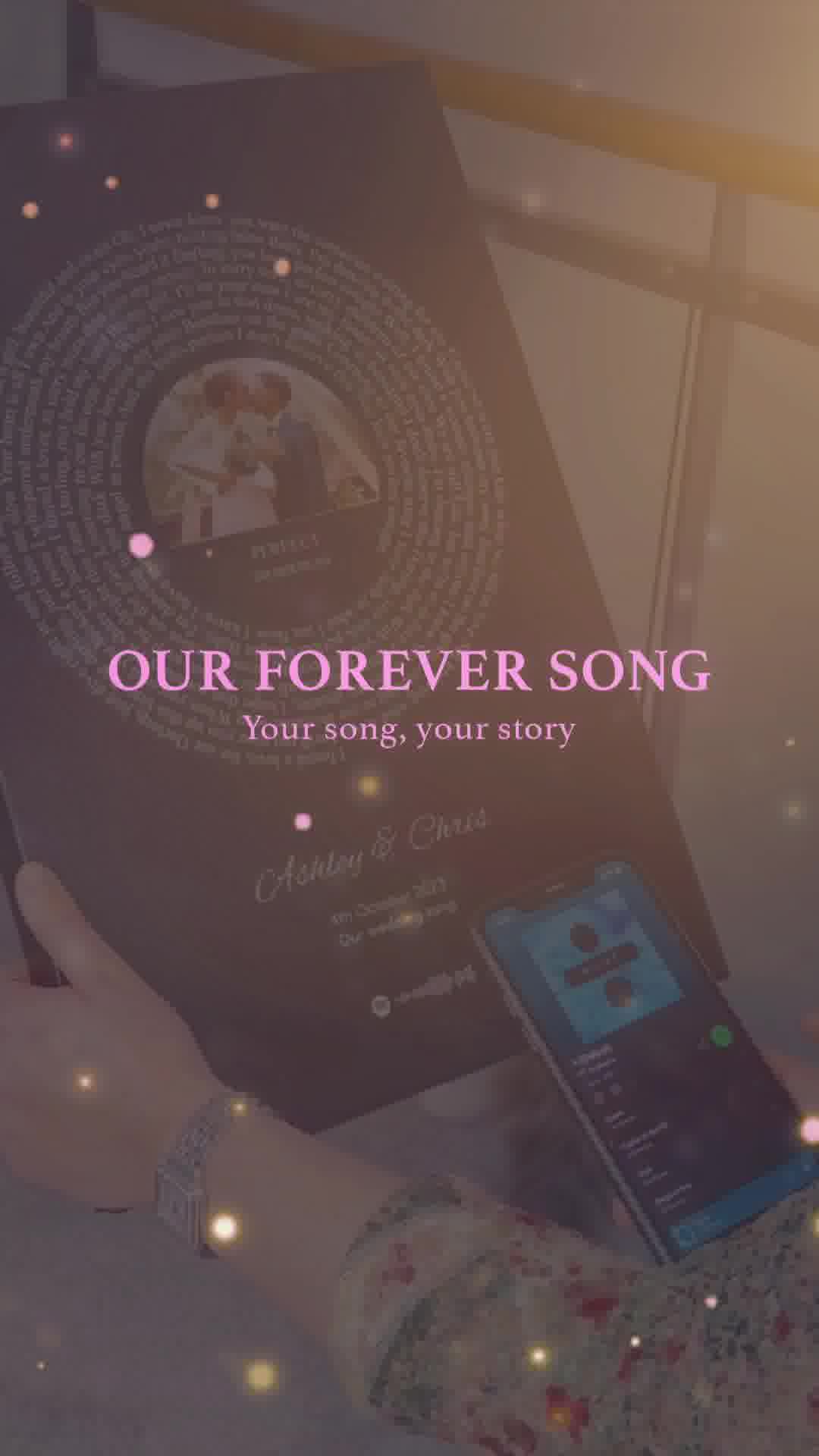 Custom Music Lyrics Canvas – Our Forever Song