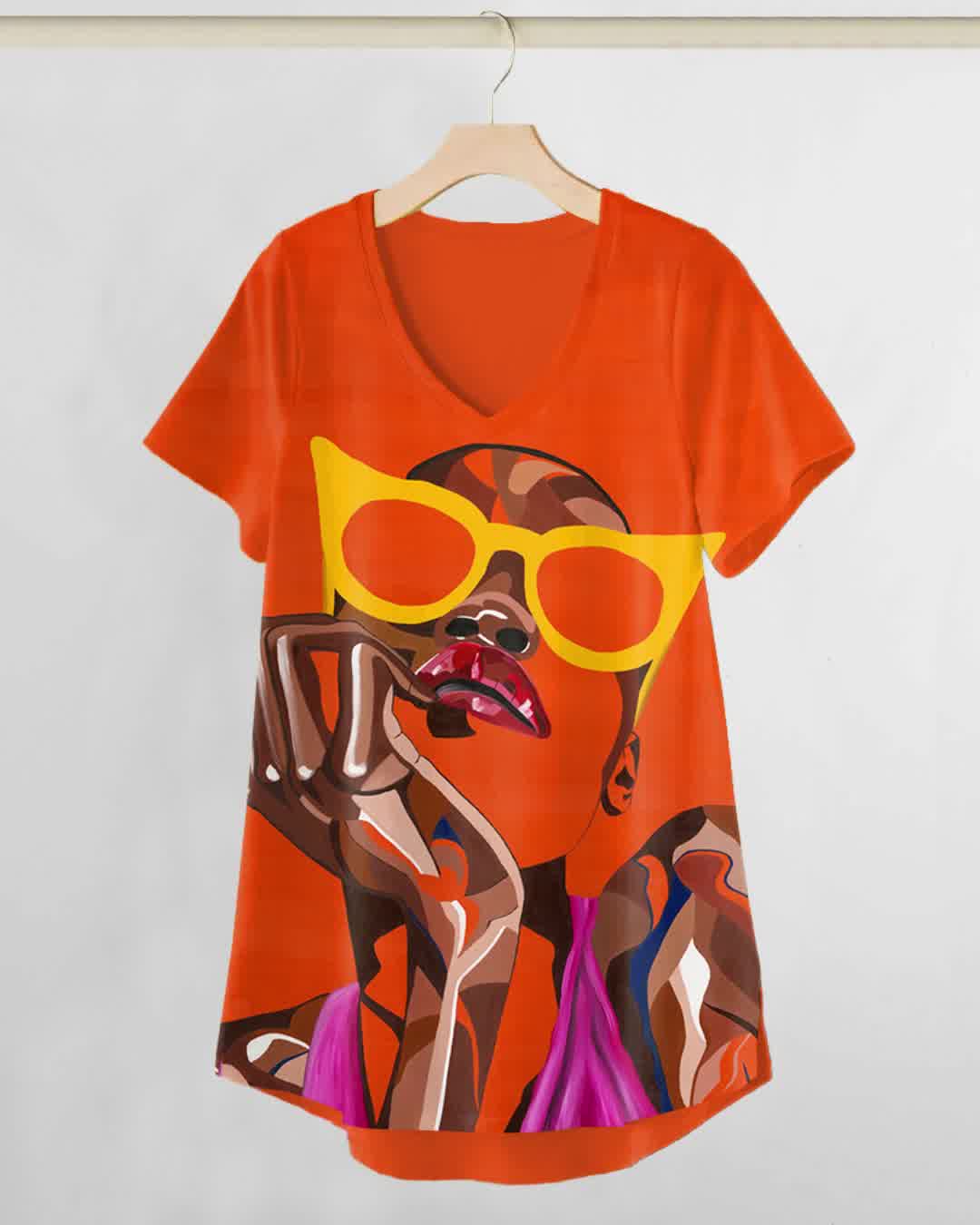V-neck Short Sleeves