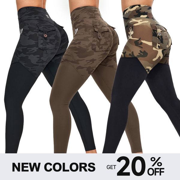 Cargo Power Leggings Earth Camo and Black | FIRM ABS