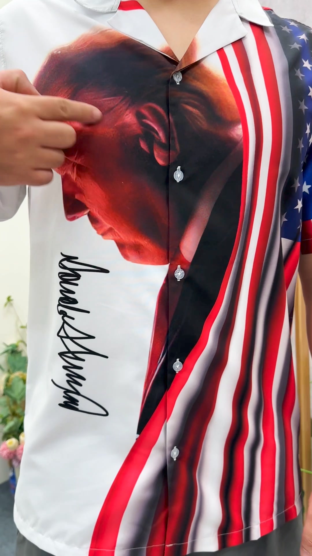 Make America Great Again Trump Signature Hawaii Shirt N304 62506 - RWB Zone ad creative