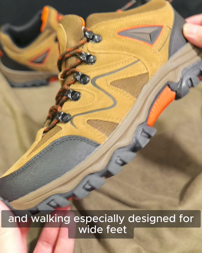 Men's Outdoor Lightweight Breathable Orthopedic Hiking Shoes Comfortable Trekking Work Shoes For All Season 广告素材