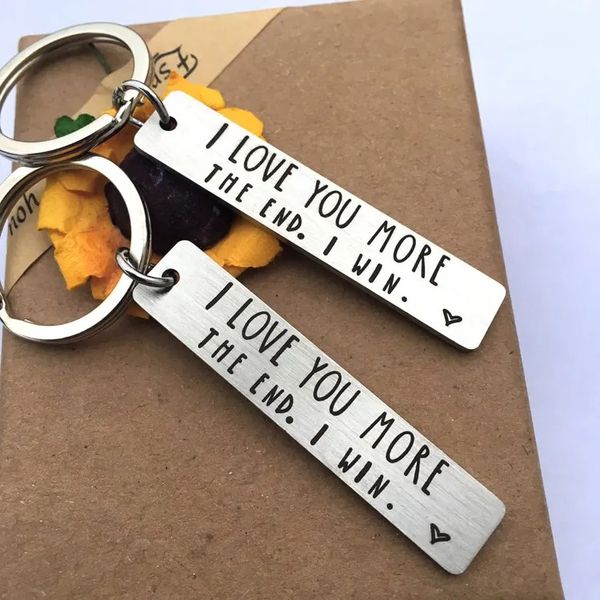 "I Love You More The End I Win"Funny Birthday Keychain-- A personalised gift for him/her 广告素材
