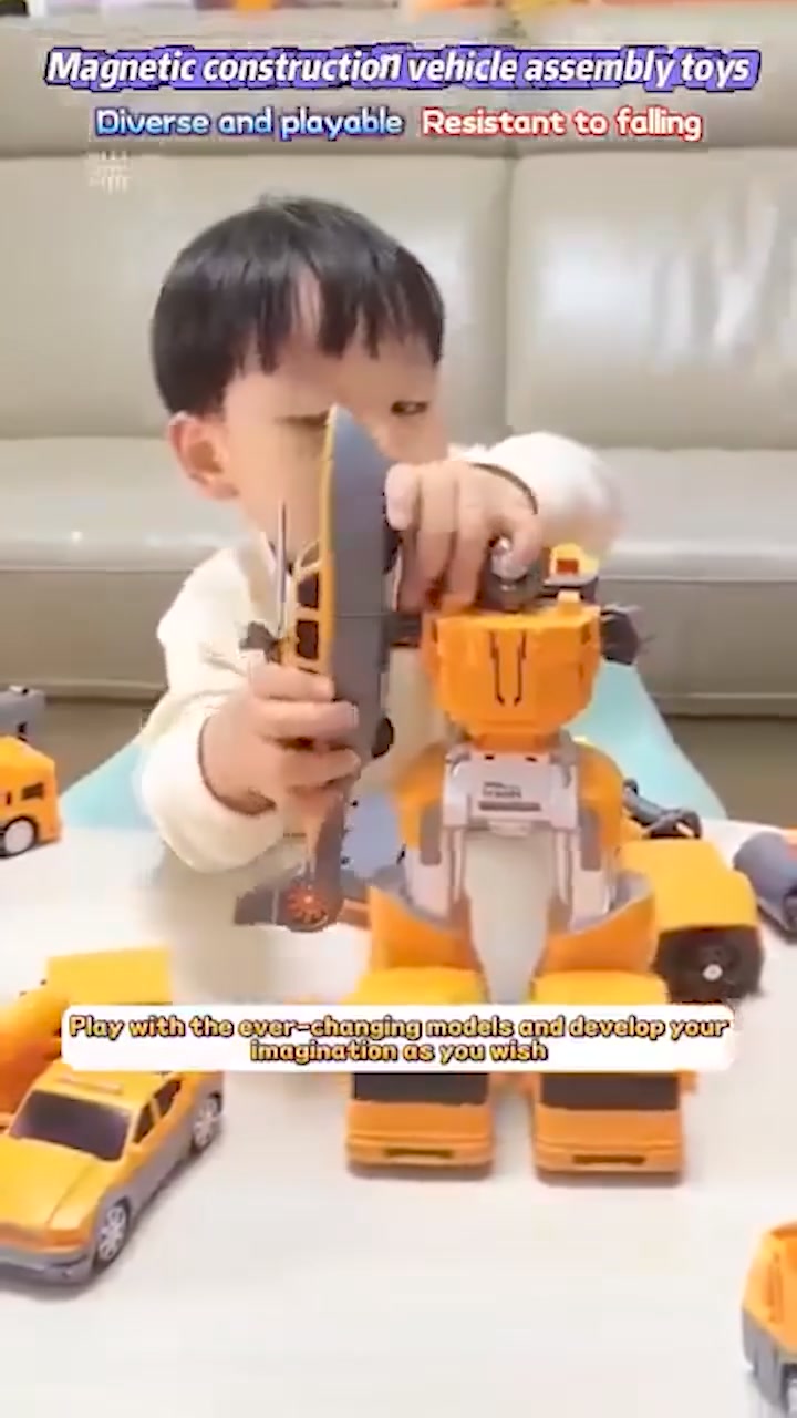 🎁Children's Day 40% OFF🔥Magnetic Transform Engineering Car Assembled Toys - Brightmeteors 广告素材