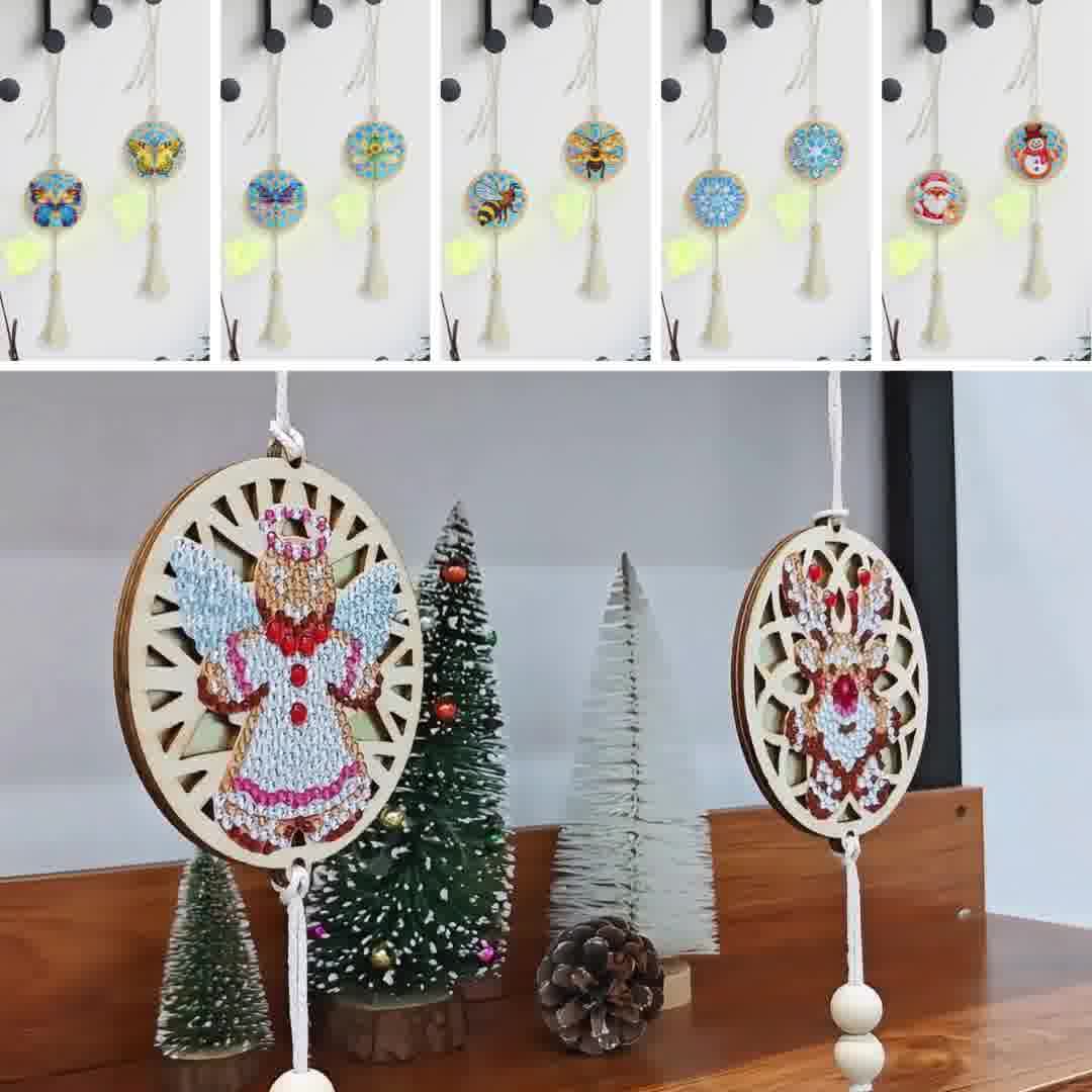 2pcs Mini DIY Diamond Painting Hanging Ornaments - Mushroom Elf