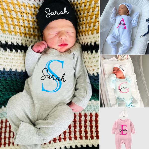 Personalized Baby Initials With Hat Cozy Going Home Sets| BBCloth1201