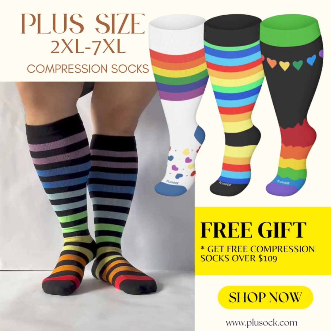 202407 Plus Size Colorful Series Socks – plusock 广告素材