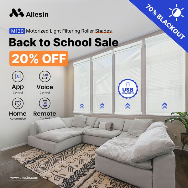 Allesin Motorized Light Filtering Roller Shades ad creative