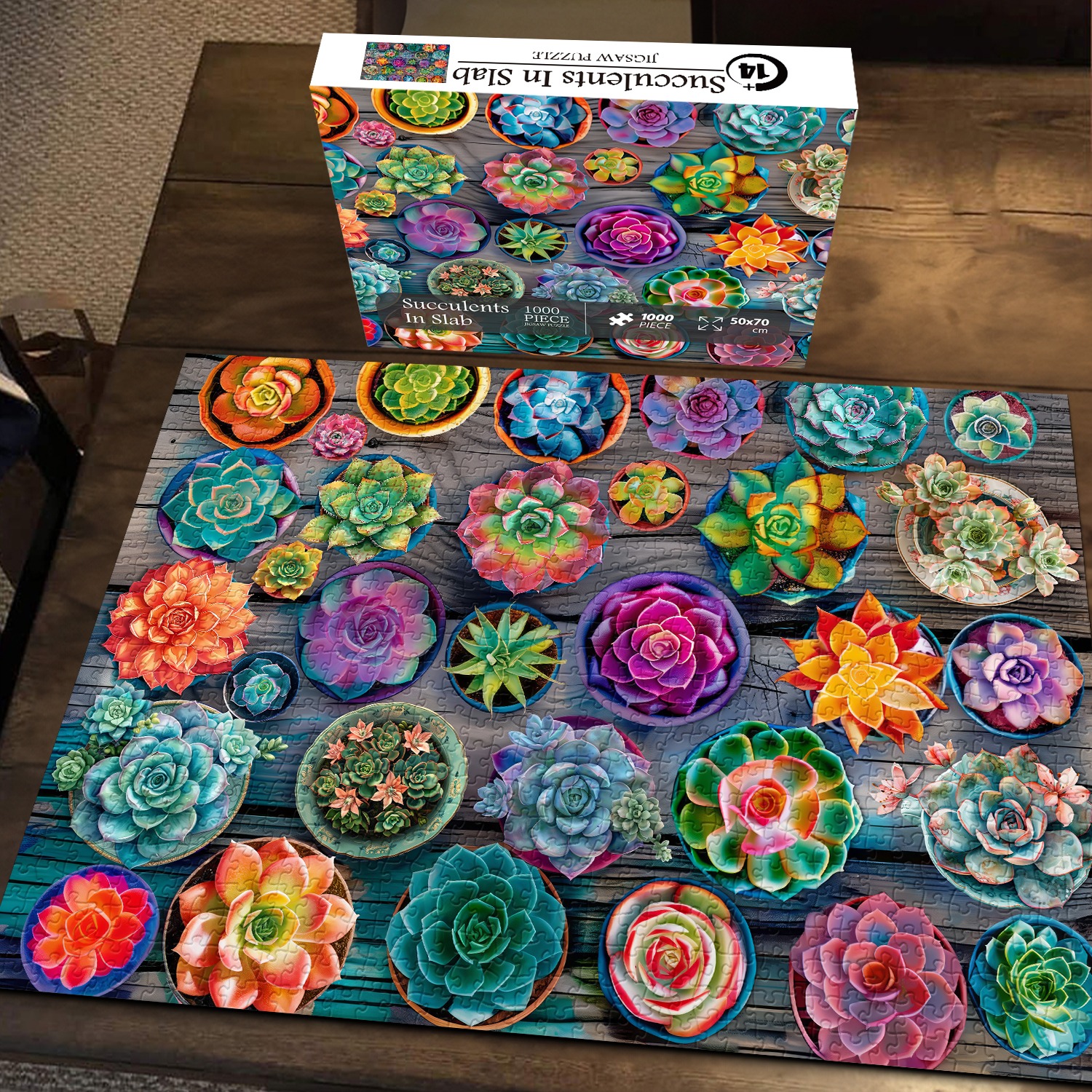 Succulent in Slab Jigsaw Puzzle 1000 Pieces 广告素材