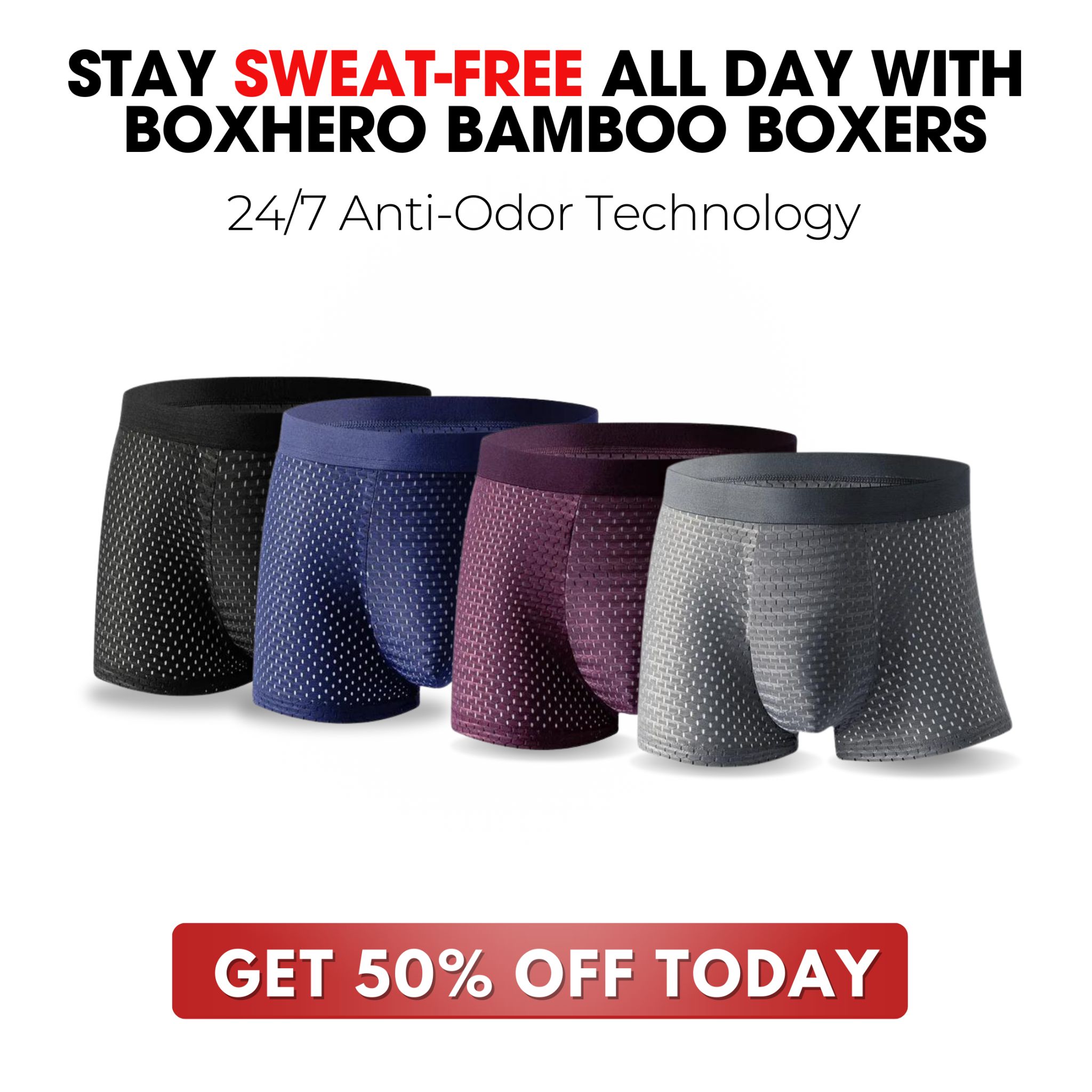 BAMBOO FIBRE BOXER SHORTS - FOR ALL-DAY COMFORT ad creative