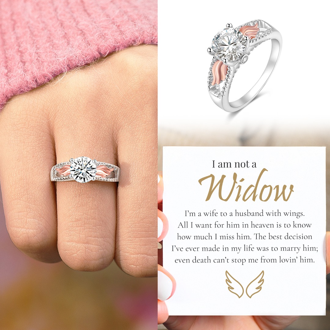 I'm a Wife to a Husband Circle Wings Memorial Ring 广告素材