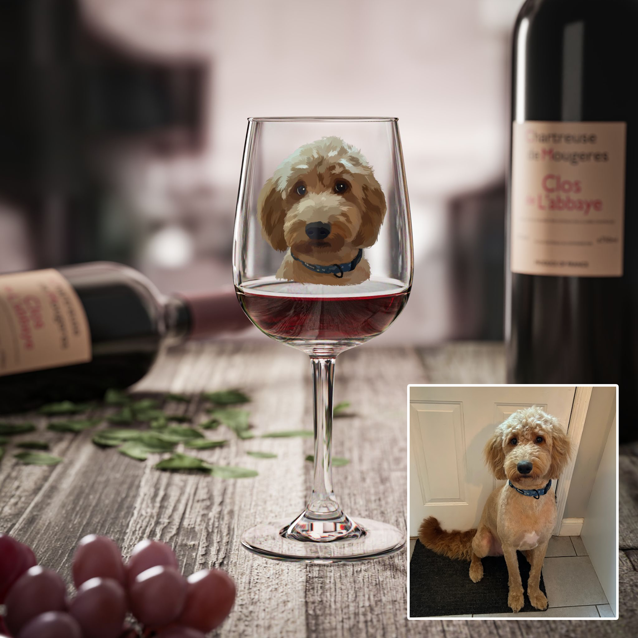 Personalized Pet Dog Cat 12Oz Wine Glass 广告素材