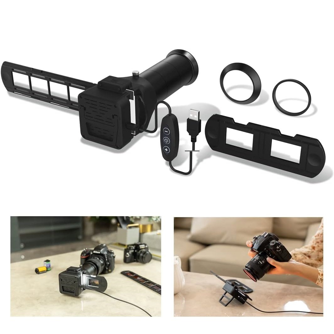 JJC Photo Slide and Film Digitizer Converter with 10-Levels Brightness LED Backlight for 35mm Slide and Negatives Copying Scanning to Digital for Select Canon Nikon Sony Macro Lenses 广告素材